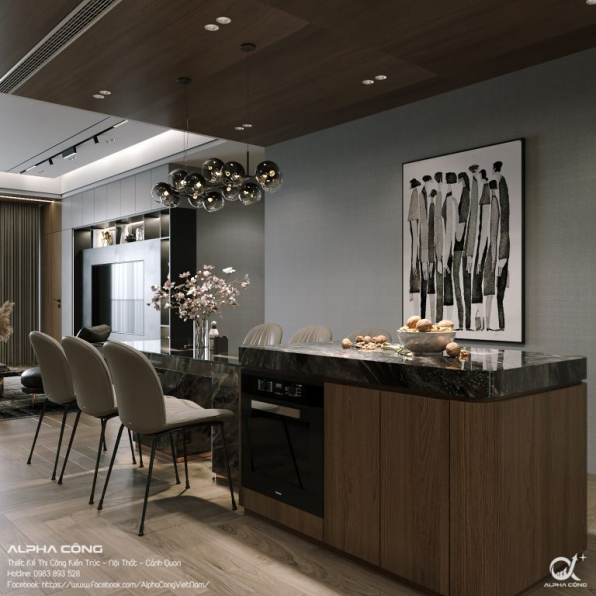 Tuan Anh Doan - 3D Living Room - Kitchen Interior Model Download 