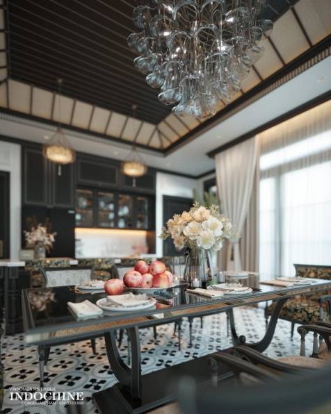 Tran Cong Duan - 3D Indochine Living Room - Kitchen Interior Model Download 