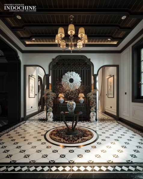 Tran Cong Duan - 3D Indochine Living Room - Kitchen Interior Model Download 