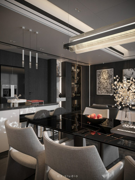 Nguyen Duy Diep - 3D Living Room - Kitchen Interior Model Download 