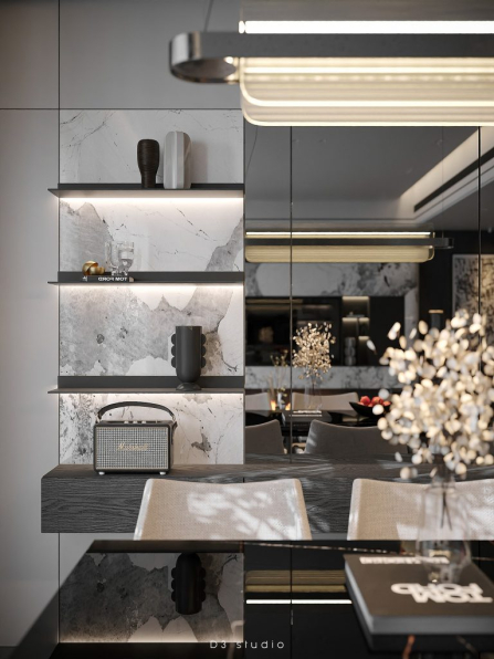 Nguyen Duy Diep - 3D Living Room - Kitchen Interior Model Download 