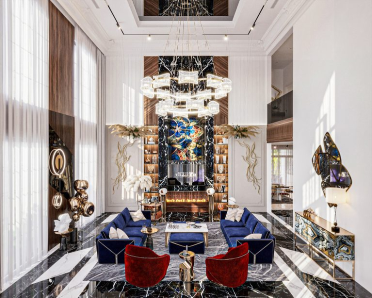 Mai Long - 3D Living Room - Kitchen Interior Model Download 