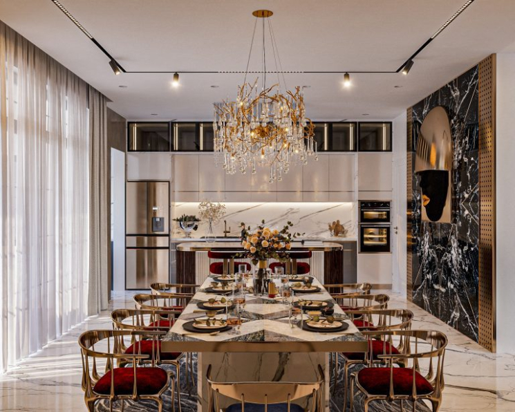 Mai Long - 3D Living Room - Kitchen Interior Model Download 