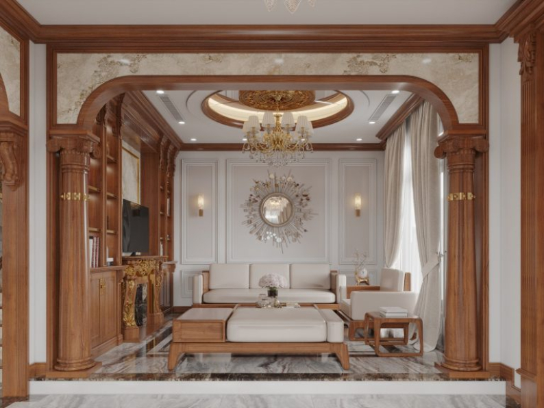 Ha - Download Free 3D Classical Living Room - Kitchen Interior Model 