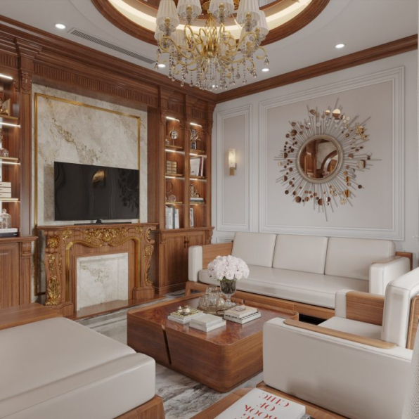 Ha - Download Free 3D Classical Living Room - Kitchen Interior Model 