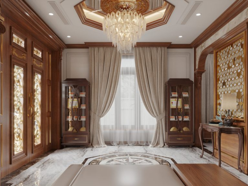 Ha - Download Free 3D Classical Living Room - Kitchen Interior Model 