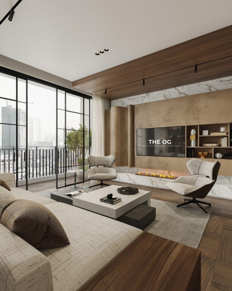 Hoang Nam - 3D Living Room - Kitchen Interior Model Download 