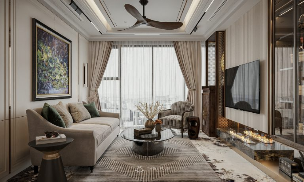 Trung Pham - 3D Living Room - Kitchen Interior Model Download