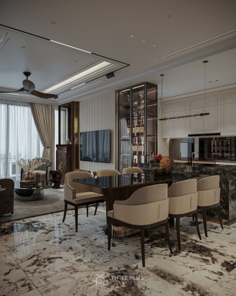 Trung Pham - 3D Living Room - Kitchen Interior Model Download