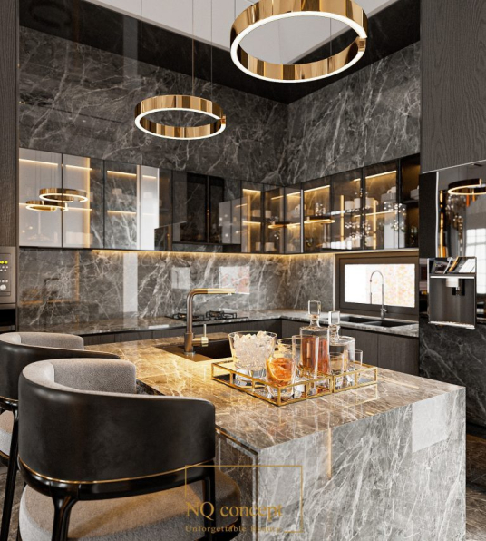 Ngoc Quan - 3D Living Room - Kitchen Interior Model Download