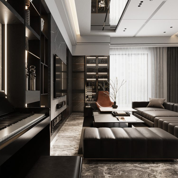 Nguyen Huu Cong - 3D Living Room - Kitchen Interior Model Download