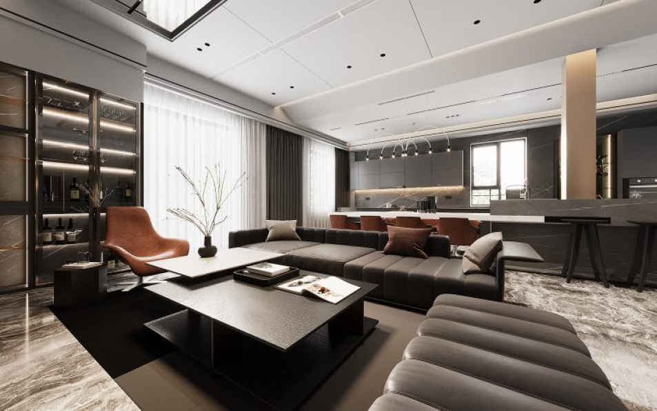 Nguyen Huu Cong - 3D Living Room - Kitchen Interior Model Download