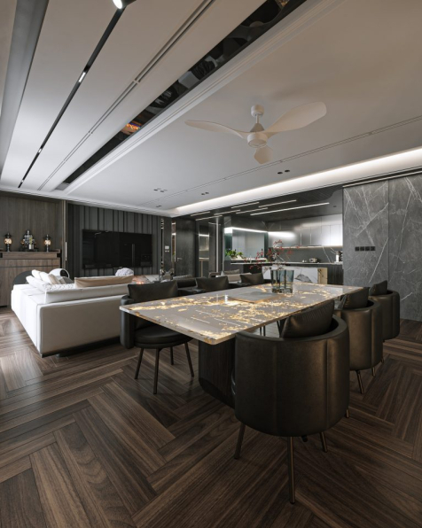 Dao Ngoc Tu - 3D Living Room - Kitchen Interior Model Download 