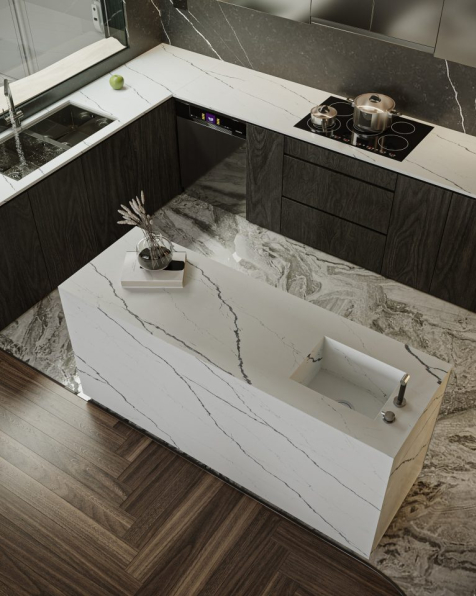 Dao Ngoc Tu - 3D Living Room - Kitchen Interior Model Download 