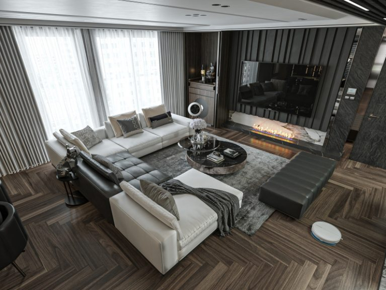 Dao Ngoc Tu - 3D Living Room - Kitchen Interior Model Download 