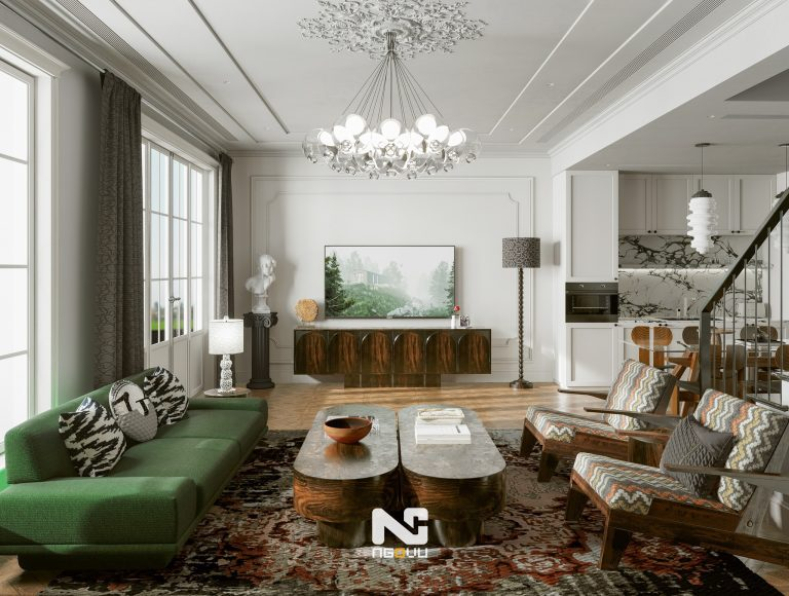 Ngo Dien Vu - 3D Living Room - Kitchen Interior Model Download 