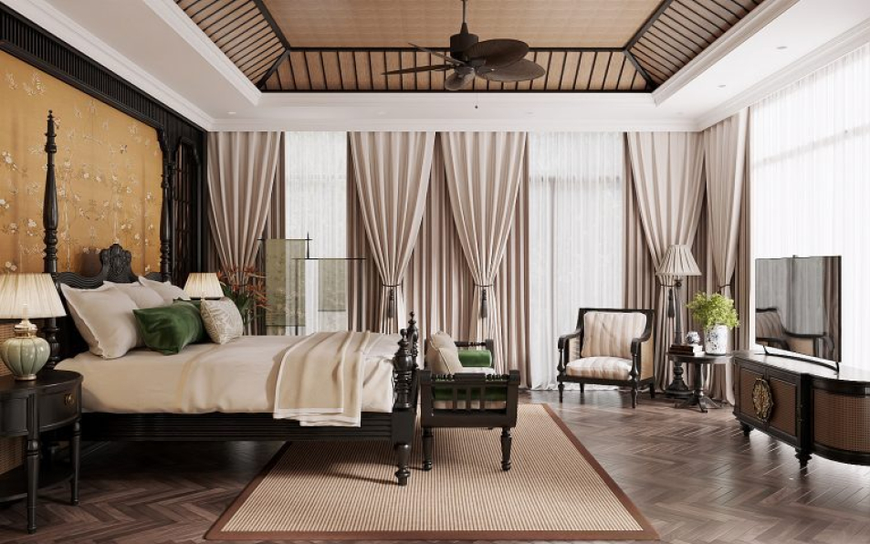 Hoang Mai Thao - Download Free Indochine Bedroom Interior Model 