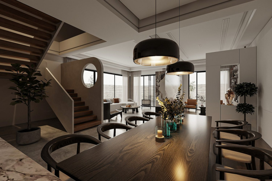 Quyen Linh - 3D Living Room - Kitchen Interior Model Download 