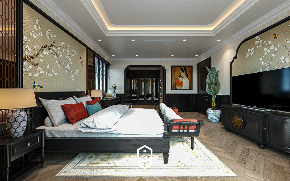 Pham Quang Huy - 3D Indochine Bedroom Interior Model Download 