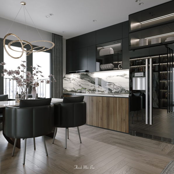 Thanh Mai Bui - 3D Living Room - Kitchen Interior Model Download