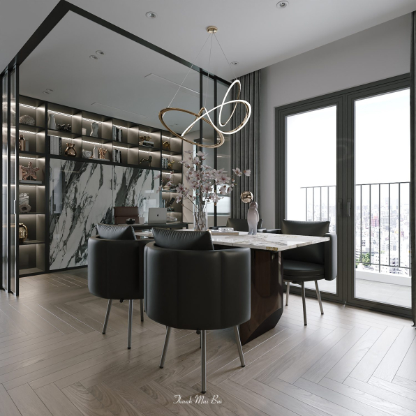 Thanh Mai Bui - 3D Living Room - Kitchen Interior Model Download