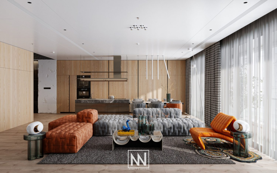 Nguyen Tuan Vu - 3D Living Room & Kitchen Interior Model Download