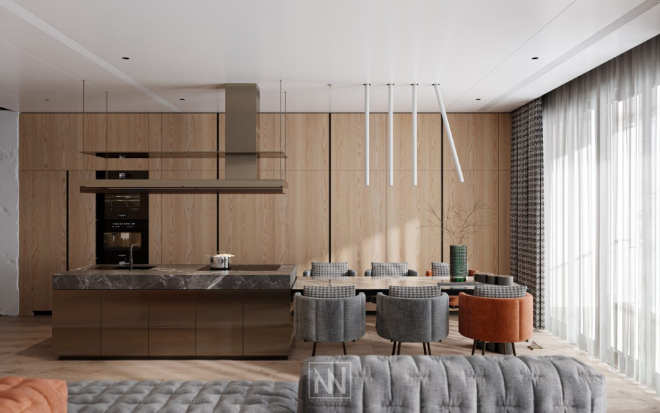 Nguyen Tuan Vu - 3D Living Room & Kitchen Interior Model Download