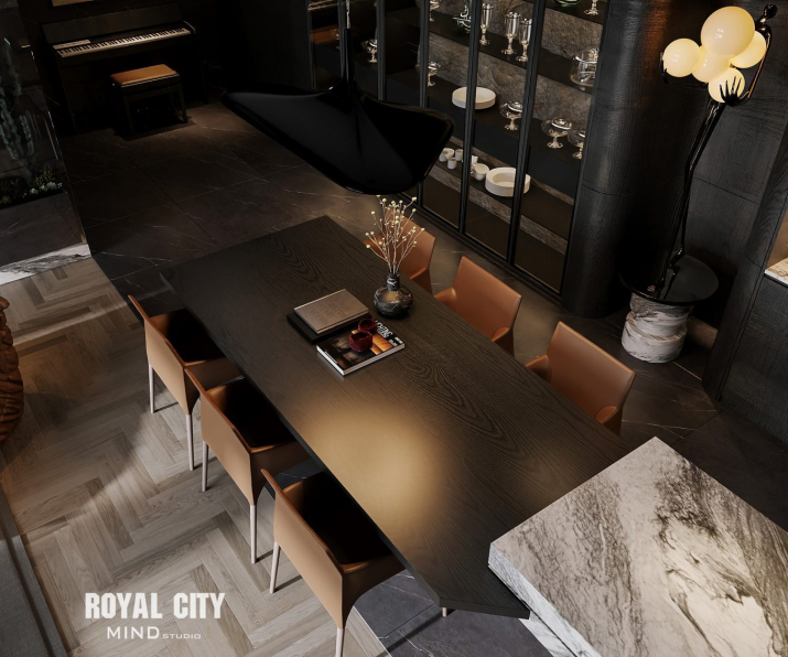 3D Living Room - Kitchen Interior Model Download by Trung Nghia