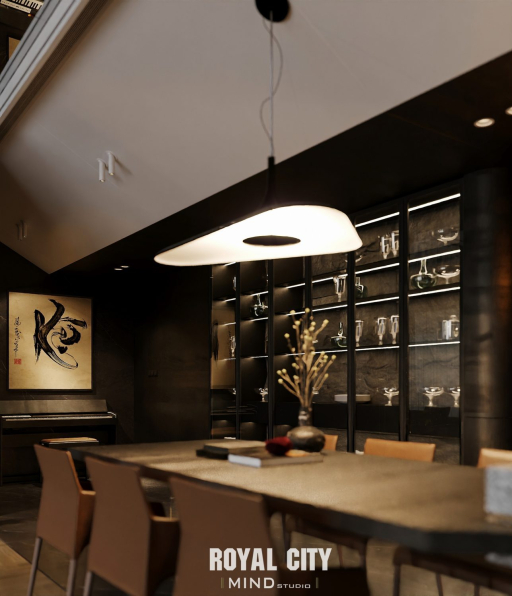 3D Living Room - Kitchen Interior Model Download by Trung Nghia