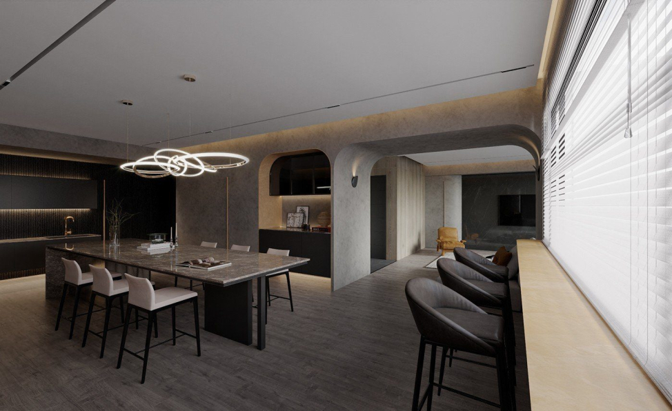 Kien Nguyen - 3D Living Room - Kitchen Interior Model Download