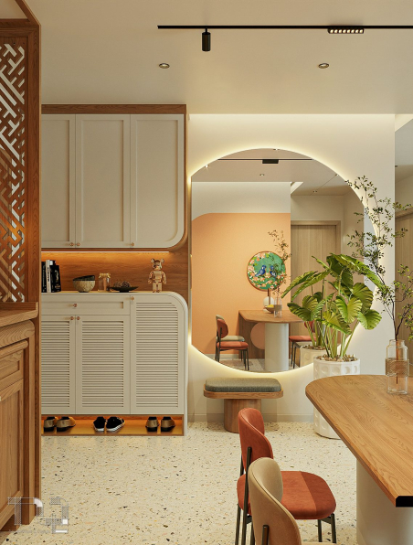 Dang Nam Quang - 3D Living Room - Kitchen Interior Model Download 