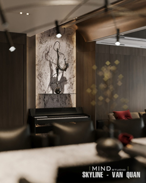 Trung Nghia - 3D Living Room - Kitchen Interior Model Download 