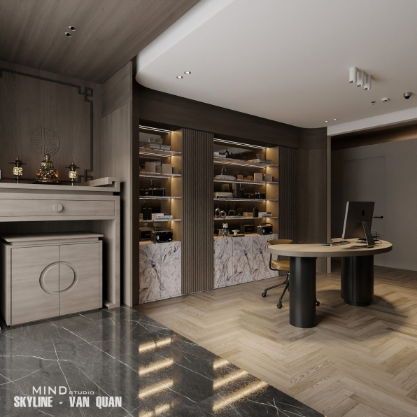 Trung Nghia - 3D Living Room - Kitchen Interior Model Download 