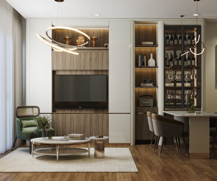 Thanh Luan - 3D Living Room - Kitchen Interior Model Download 