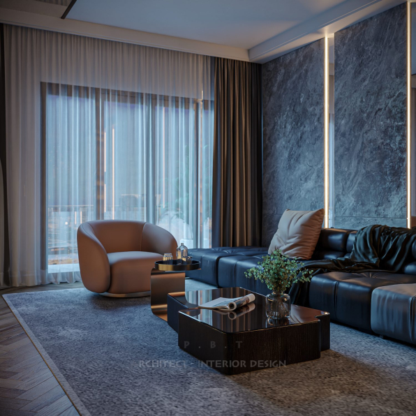 Pham Bao Toan - 3D Living Room - Kitchen Interior Model Download 