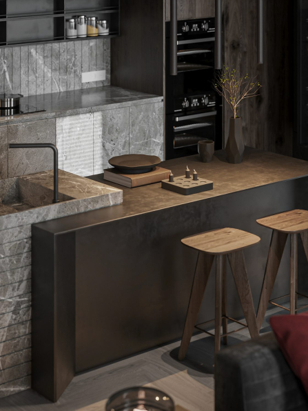 Quoc Quyen - 3D Living Room - Kitchen Interior Model Download 