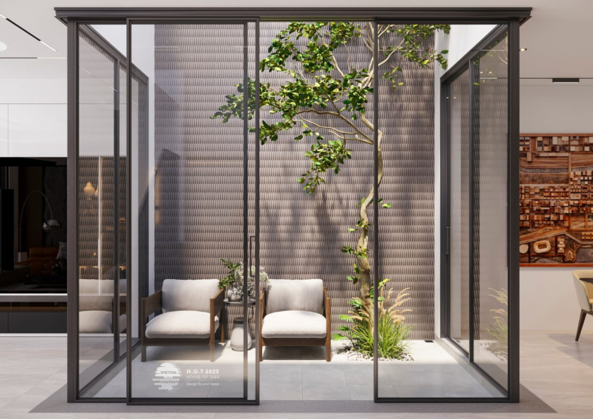 Hoa Giay 3D Living Room - Kitchen Interior Model Download