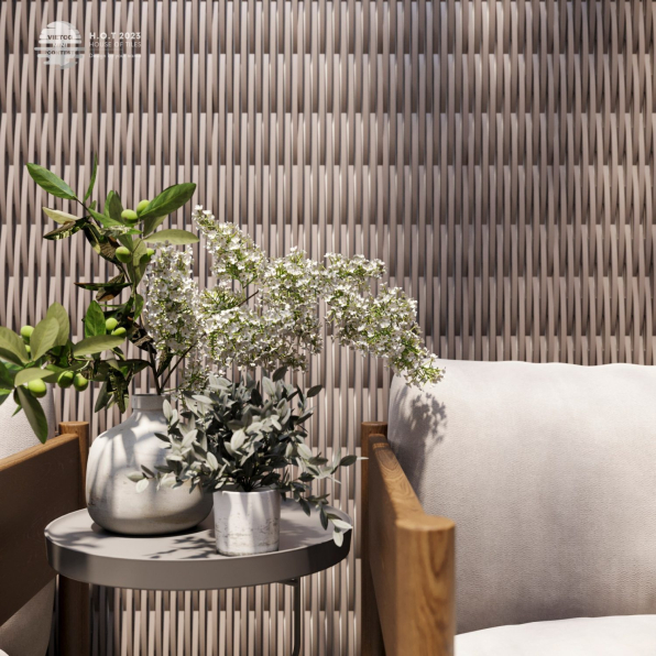 Hoa Giay 3D Living Room - Kitchen Interior Model Download