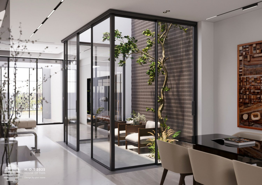 Hoa Giay 3D Living Room - Kitchen Interior Model Download