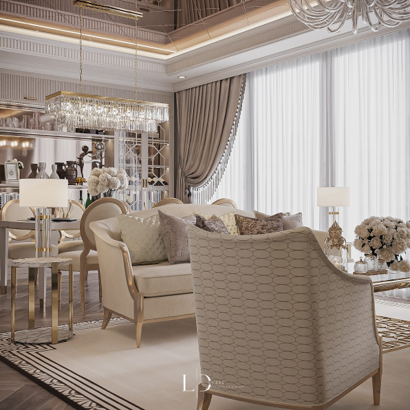 Le Truong Quan - 3D Living Room - Kitchen Interior Model Download 