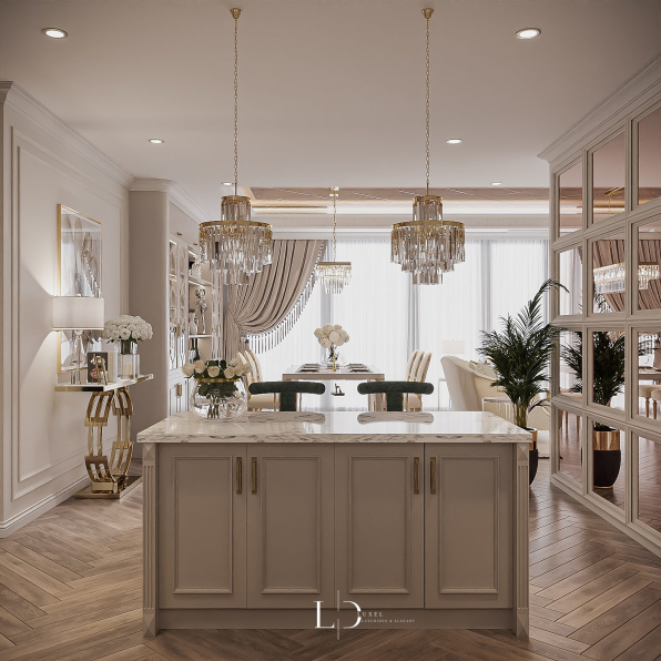 Le Truong Quan - 3D Living Room - Kitchen Interior Model Download 