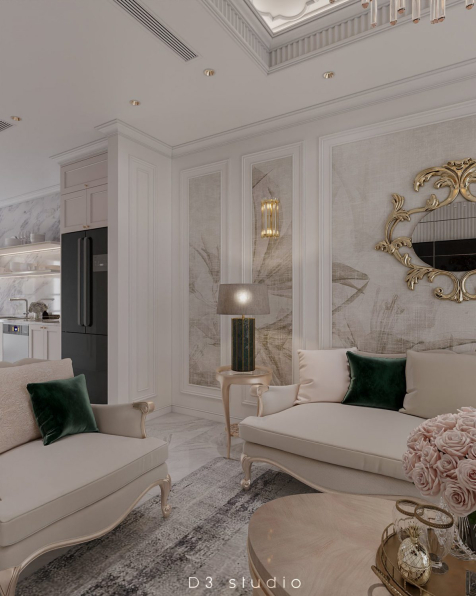 Ta Duyen - 3D Living Room - Kitchen Interior Model Download 