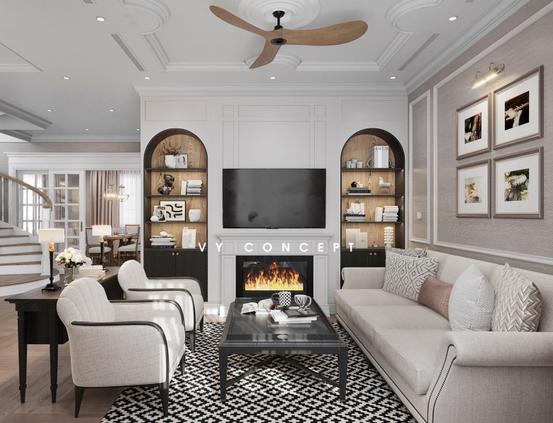 Cao Van Luan - 3D Living Room - Kitchen Interior Model Download