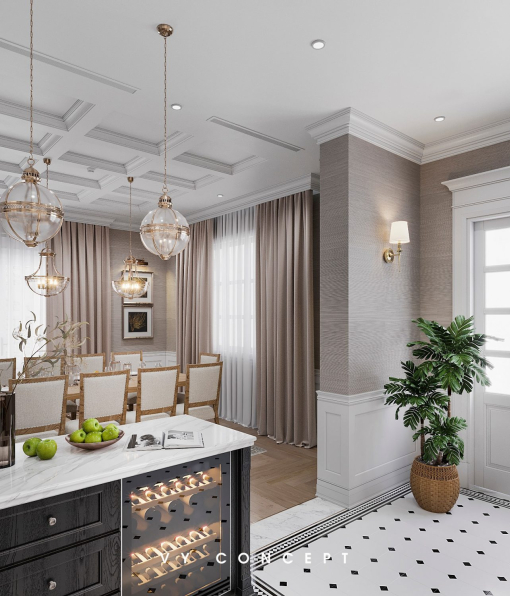 Cao Van Luan - 3D Living Room - Kitchen Interior Model Download