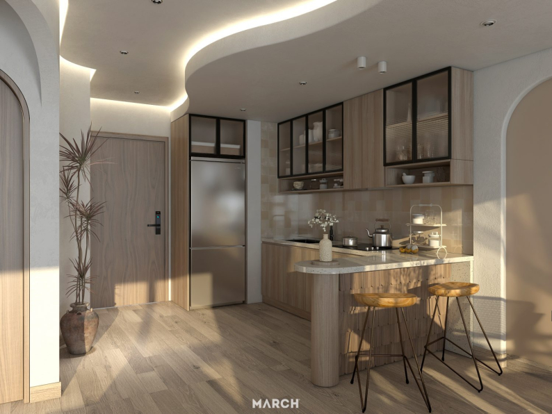 Luong Thuy - 3D Living Room - Kitchen Interior Model Download