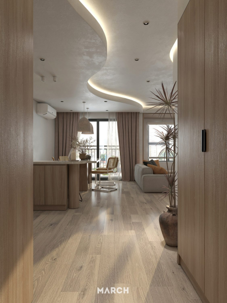 Luong Thuy - 3D Living Room - Kitchen Interior Model Download