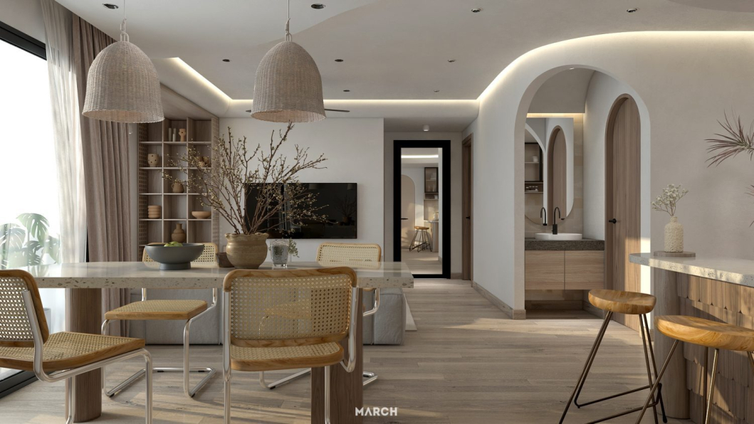Luong Thuy - 3D Living Room - Kitchen Interior Model Download