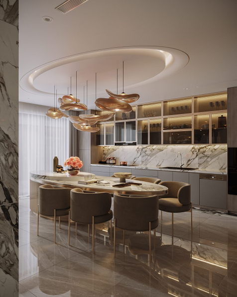 Tuan An - 3D Living Room - Kitchen Interior Model Download