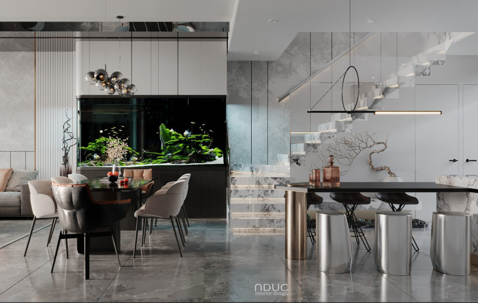 Nguyen Ngoc Duc - 3D Living Room - Kitchen Interior Model Download 