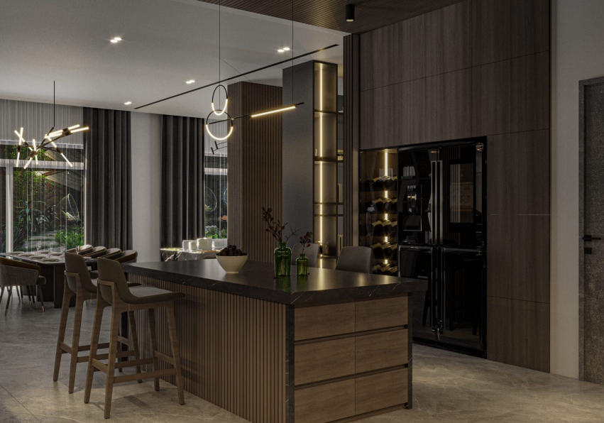 Tran Tuan Minh - 3D Living Room - Kitchen Interior Model Download 